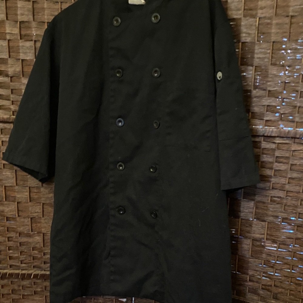 Black Chef Works Jacket Short Sleeved Large - Picture 8 of 11